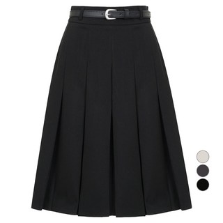 에이비에프지 여성용 벨티드 플리츠 미디 스커트 AFZ5MS36