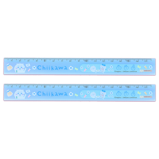 sun-star 卡通直尺 17.5cm, 吉伊卡哇花朵藍色款, 2支
