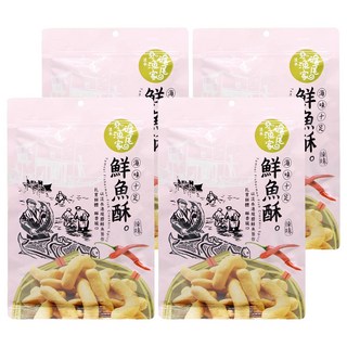 其他 滬尾漁家鮮魚酥 辣味 150g -淡水老街 酥脆涮嘴 獨立包裝方便分享, 4入