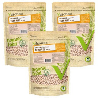 Vilson 米森有機 100%有機黃豆 嚴選有機食品 不使用農藥、化學肥料及任何人工添加物, 450g, 3包