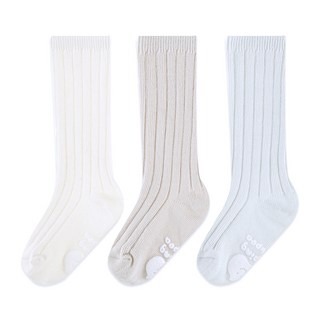 JumpingChickpea 嬰幼兒莫蘭迪羅紋過膝襪3件組