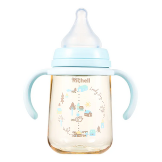 Richell 利其爾 HE PPSU寬口雙握哺乳奶瓶 240mL, 森之樂, 1個