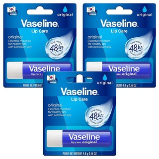 凡士林護唇膏 修護微因子 修護唇部 不黏膩, 原味無香, 4.8g, 3支