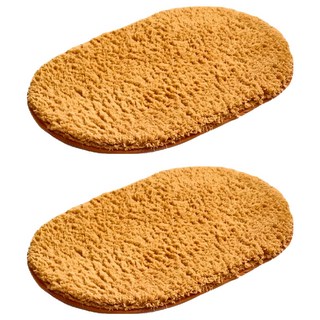 絨毛橢圓地墊 C029 2個, 卡其色