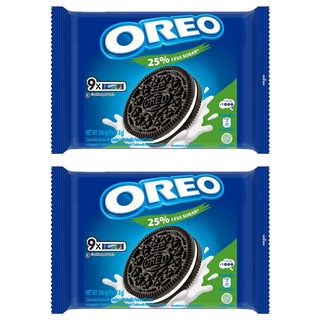 OREO 奧利奧 減糖25% 夾心餅乾 9入, 248.4g, 2袋