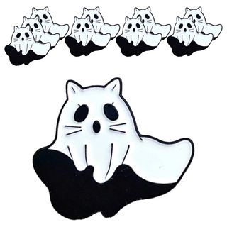 萬聖節胸針 金屬壓克力胸針, 小貓幽靈, 10個