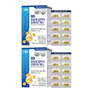 Kwangdong 超臨界rTG Omega 3 Max軟膠囊, 60顆, 2盒