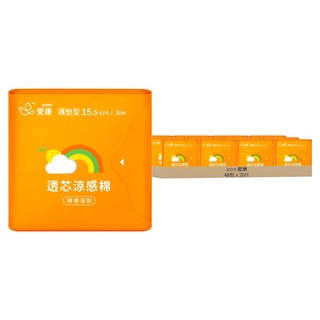 icon 愛康 透芯涼感衛生棉 檸橙派對 護墊型 15.5cm, 20片, 48包