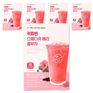 The Coffee Bean 康普茶沖泡粉 瑞典莓果口味, 5g, 10條, 5盒