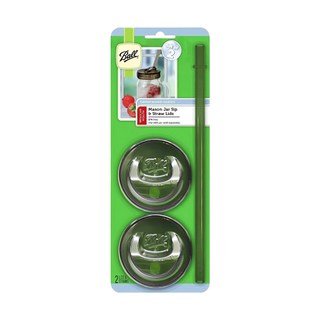 Ball 梅森 多功能蓋子吸管2入組 窄口適用, 吸管24cm + 杯蓋7cm, 灰色, 1組