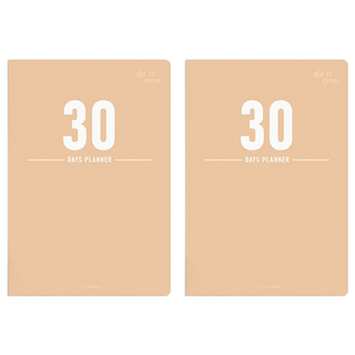 珠友文化 30天倒數計劃本, 奶茶色, 2本