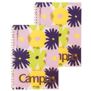 KOKUYO 國譽 Campus SOUSOUIII軟線圈筆記本 B5 40張 252x197mm, 落落大方 紫色, 2本