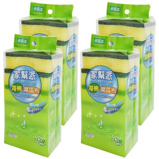 Home Star 多麼潔 家幫派海棉菜瓜布, 6入, 4包