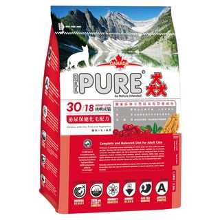 PURE 猋 泌尿保健化毛配方 挑嘴成貓飼料, 雞肉, 1.5kg, 1袋