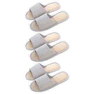 小麥購物 C140 厚底亞麻拖鞋 106g, 3雙, 細紋藏青色