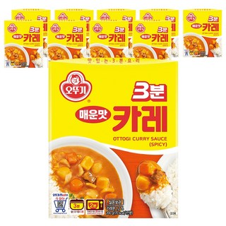 오뚜기3분 카레 매운맛, 200g, 10개
