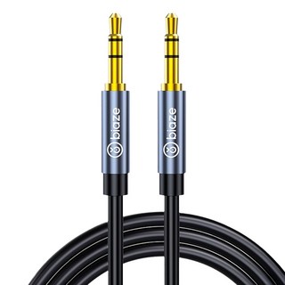biaze 畢亞茲 AUX音頻轉換線 Y3 PVC外被 鋁合金 加粗銅線芯 鍍金工藝, 黑色, 1條