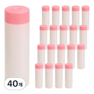 Igeodat 附束繩便利多用途及回收塑膠袋 白底亮粉色束繩, 40個, 17L