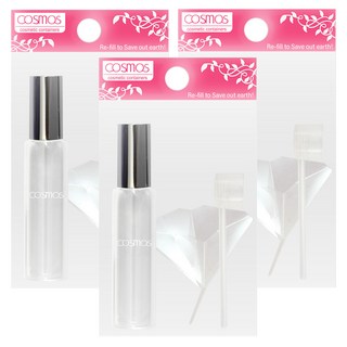 台灣 COSMOS 玻璃滾珠香水瓶 10ml, 透明色, 3組