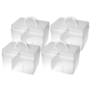 livinbox 童顏系列 手提箱 透明外殼設計 方便找物好收納 環保可回收PP材質 耐用 分離式內盒 空間靈活運用, 霧透, 4個