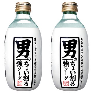 木村飲料 男人強碳酸水 日本風味 特色玻璃瓶設計, 300ml, 2瓶