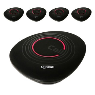 Syscall 鵝卵石防水呼叫鈴 ST-900, 5個, 黑色