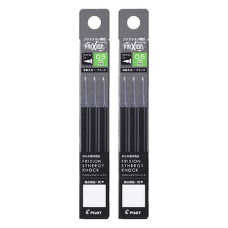 PILOT 百樂 新極灰魔擦筆替芯 0.5mm 3支, 黑色, 2盒