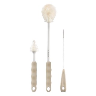 KU.KU Duckbill 酷咕鴨 KUKU PLUS 全角度矽膠奶瓶刷組, 食品級矽膠材質 柔軟刷毛設計, 伯爵奶, 1組