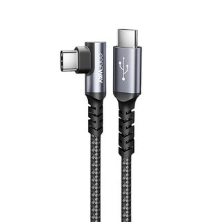CODEWAY 90度 USB C to USB C 快充充電線, 0.5m, 灰色, 1條