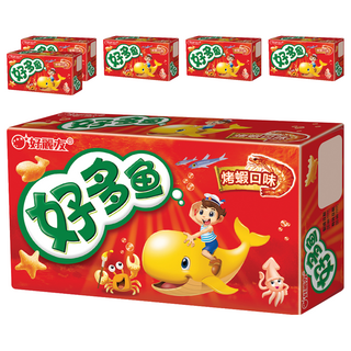 ORION 好麗友 好多魚餅乾 烤蝦口味, 30g, 6盒