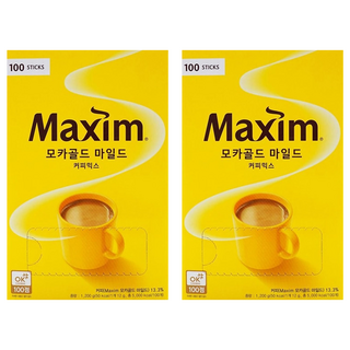 Maxim 麥心 摩卡經典三合一咖啡 快速沖泡 韓國國民咖啡品牌, 12g, 100包, 2盒