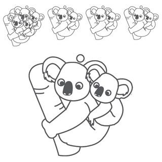 AMOS 阿摩司 壓克力模型版 S33 無尾熊 小款, 6個