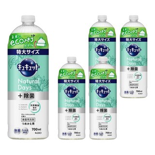 Kao 花王 Cucute 珂珂透 Natural Days 加強殺菌洗碗精補充瓶 馬鞭草 + 柑橘香, 700ml, 5瓶