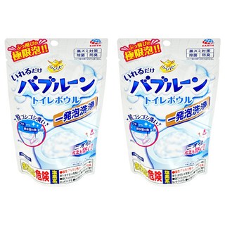 EARTH 地球製藥 抑菌發泡馬桶清潔粉, 日本熱銷,一袋一次無需測量,鹽素系配方, 180g, 2包