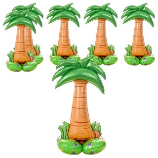 站立椰子樹鋁箔氣球 寬65x高114公分, 椰子樹 棕色 + 綠色, 6個