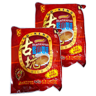 JIAN CHUAN 建銓 古坑藍山2合1即溶咖啡 特選咖啡豆, 11g, 25包, 2袋