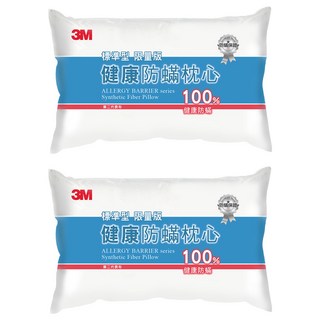 3M 健康防蟎枕心 標準型, 白色, 2個