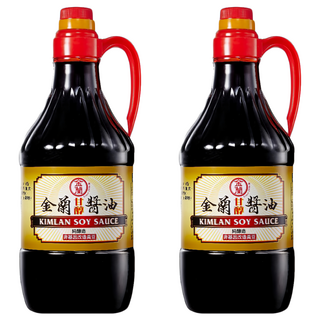 KIMLAN 金蘭 甘醇醬油，非基因改造黃豆，無添加味精和防腐劑，適用於滷、炒、沾、拌, 1.5L, 2瓶