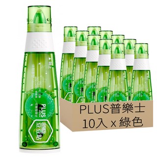 PLUS普樂士 豆豆貼正帶 Set 10入 寬4mm x 長8m TG-724 綠色, 1個