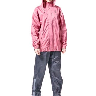 DongShen 東伸 都會騎士兩件式雨衣 2代 輕量防風防水 3M高係數反光標, M, 粉色