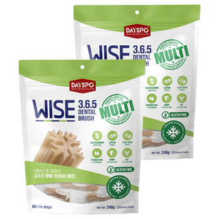데이스포 강아지 와이즈 365 덴탈브러쉬, 멀티, 240g, 2개