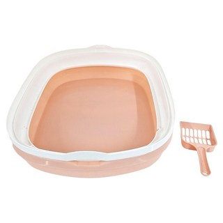 半封閉式貓砂盆 清潔方便 時尚可愛 家居百搭 寬敞空間, 橘粉色, 1組