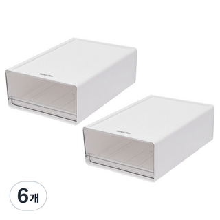 Market Plan 組合式多功能可堆疊滑動食品儲藏室收納盒, 透明, 6個