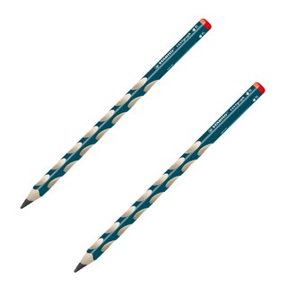 STABILO 思筆樂 EASYgraph 人體工學洞洞鉛筆 2B 右手, 藍綠色, 2支