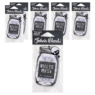 John's Blend 吊掛式香氛片 持續時間約2-4週 適用於車內/室內/辦公室/廁所, 6片, 白麝香