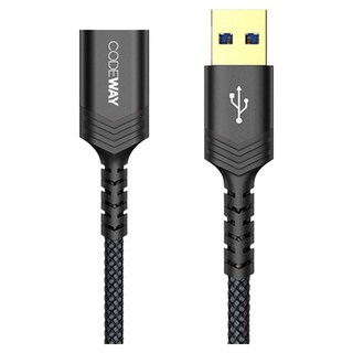 CODEWAY USB 3.0 5Gbps 公對母 高速傳輸延長線, 1m, 黑色, 1條