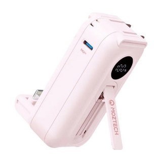 MOZTECH 太空艙行動電源 萬能充Lightning版, MOA16LPK, 櫻花粉