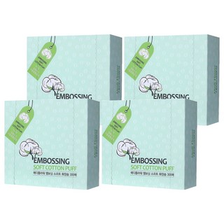 MediFlower 柔軟壓紋化妝棉 棉質柔軟 高溫壓縮製作 不起毛球, 300入, 4盒