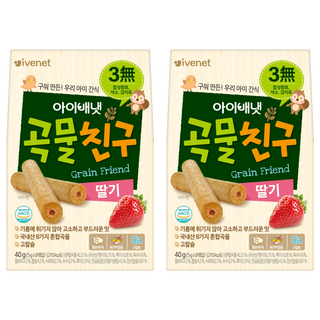 韓國 ivenet 艾唯倪 穀物棒棒 無添加 獨立包裝, 草莓, 40g, 2包
