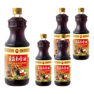 萬家香 極品香菇素蠔油，無味精添加，不含焦糖色素，黃豆與小麥基底, 1.2kg, 5瓶